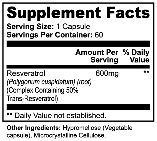 Sirtiva Resveratrol 50% 600mg