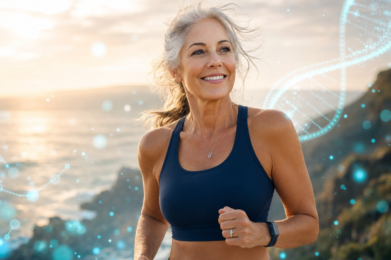 Vibrant active woman with cellular energy
