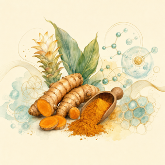 turmeric botanical longevity art